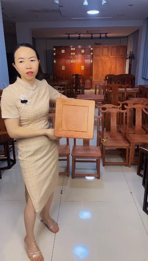 花梨木类家具一对打蜡小方凳