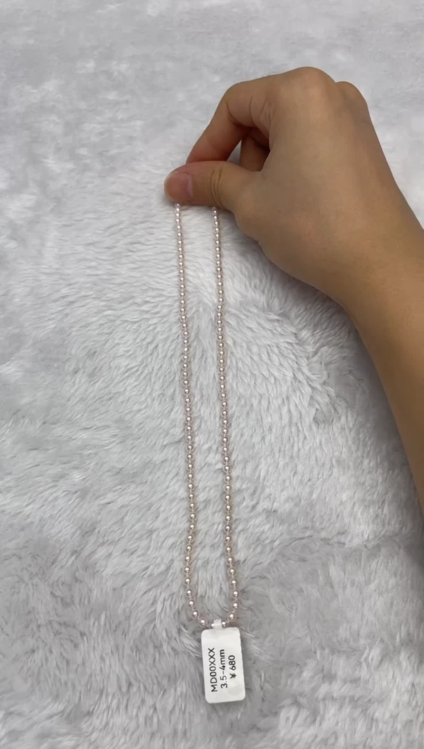 项链银S925镶嵌海水珍珠AK3.5-4mm