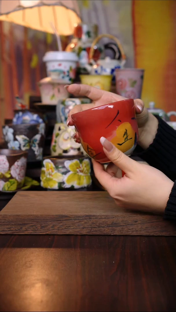 杯子陶泥垚手作 景德镇手工手绘陶瓷器物