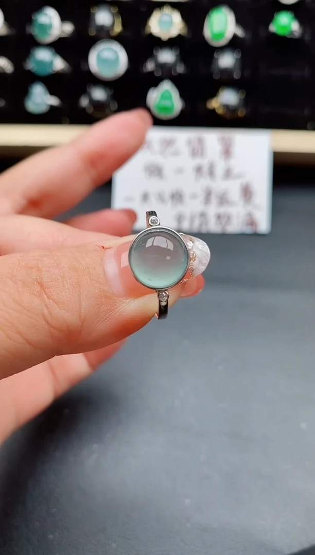 【闪购商品】翡翠戒指银S925镶嵌80800