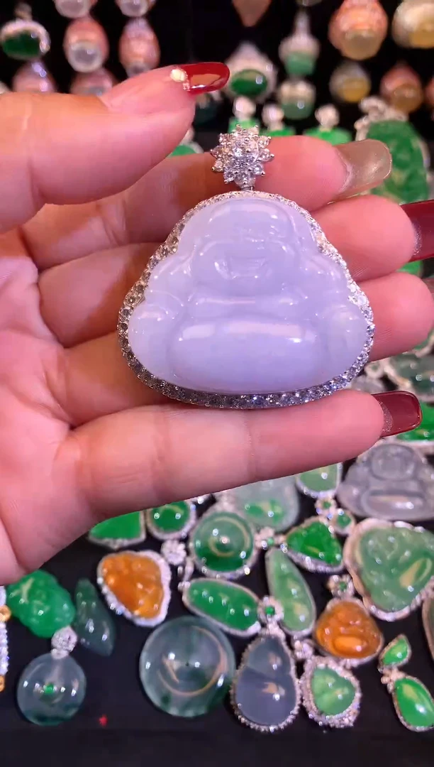 【闪购商品】翡翠颈饰银S925镶嵌缅甸天然翡翠a货