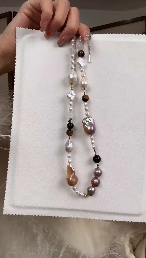 颈饰银S925镶嵌淡水珍珠银款淡水珍珠款式链