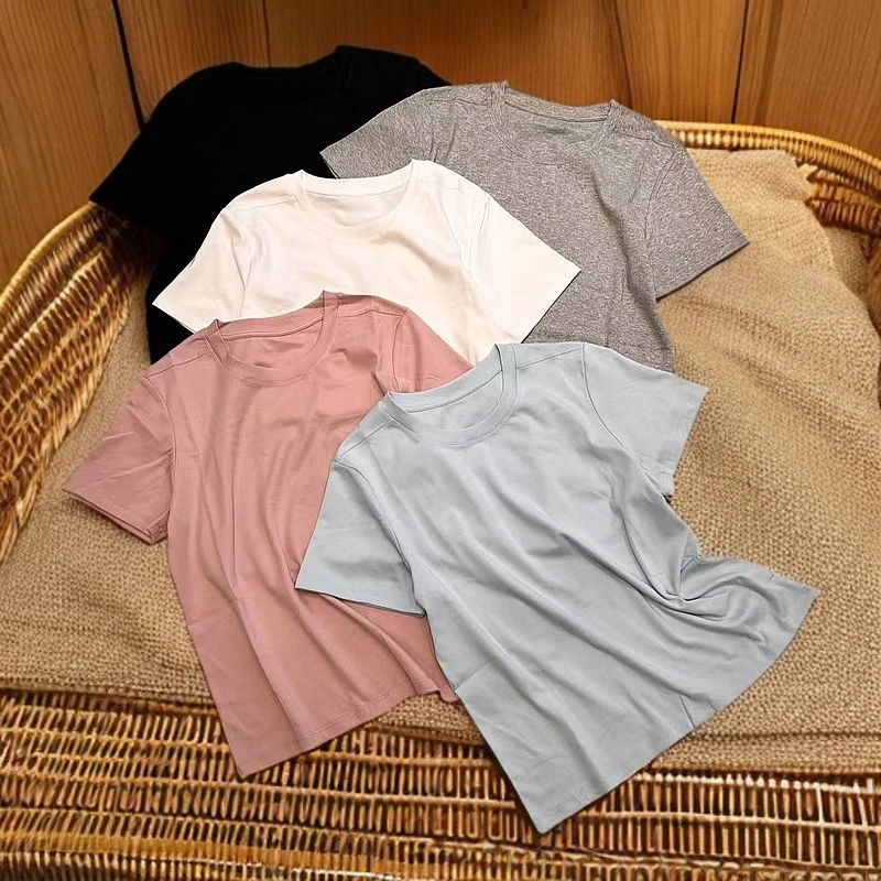 【锦衣服饰】NINI 6536时简约百搭圆领短袖T