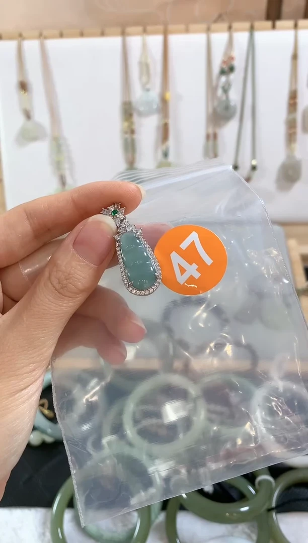 翡翠银S925镶嵌颈饰D*吊坠4