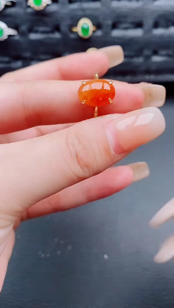 翡翠戒指银S925镶嵌天然a货翡翠282