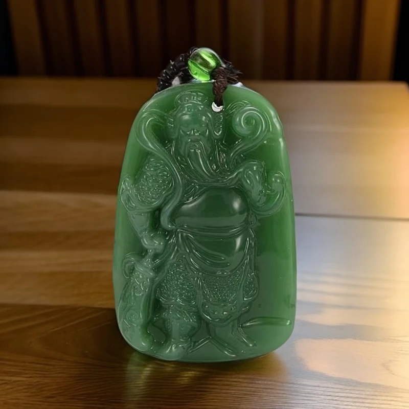 深绿关公.手工男女同款单面时尚经典百搭精美吊坠