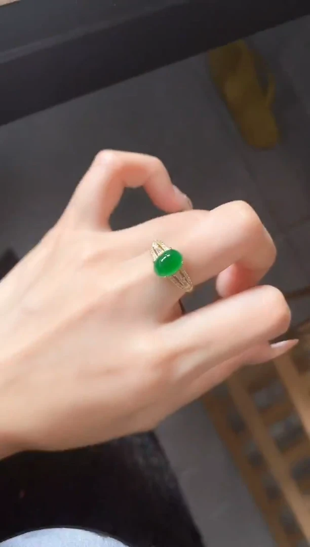 银S925镶嵌戒指翡翠54511