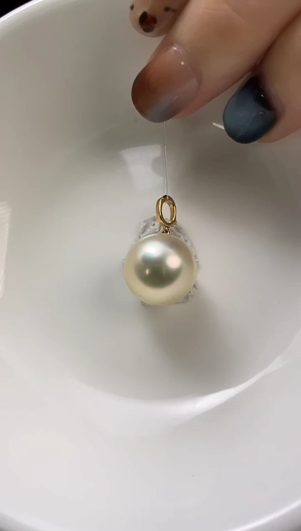吊坠(不含链)18K金镶嵌海水珍珠13-14海水珍珠吊坠