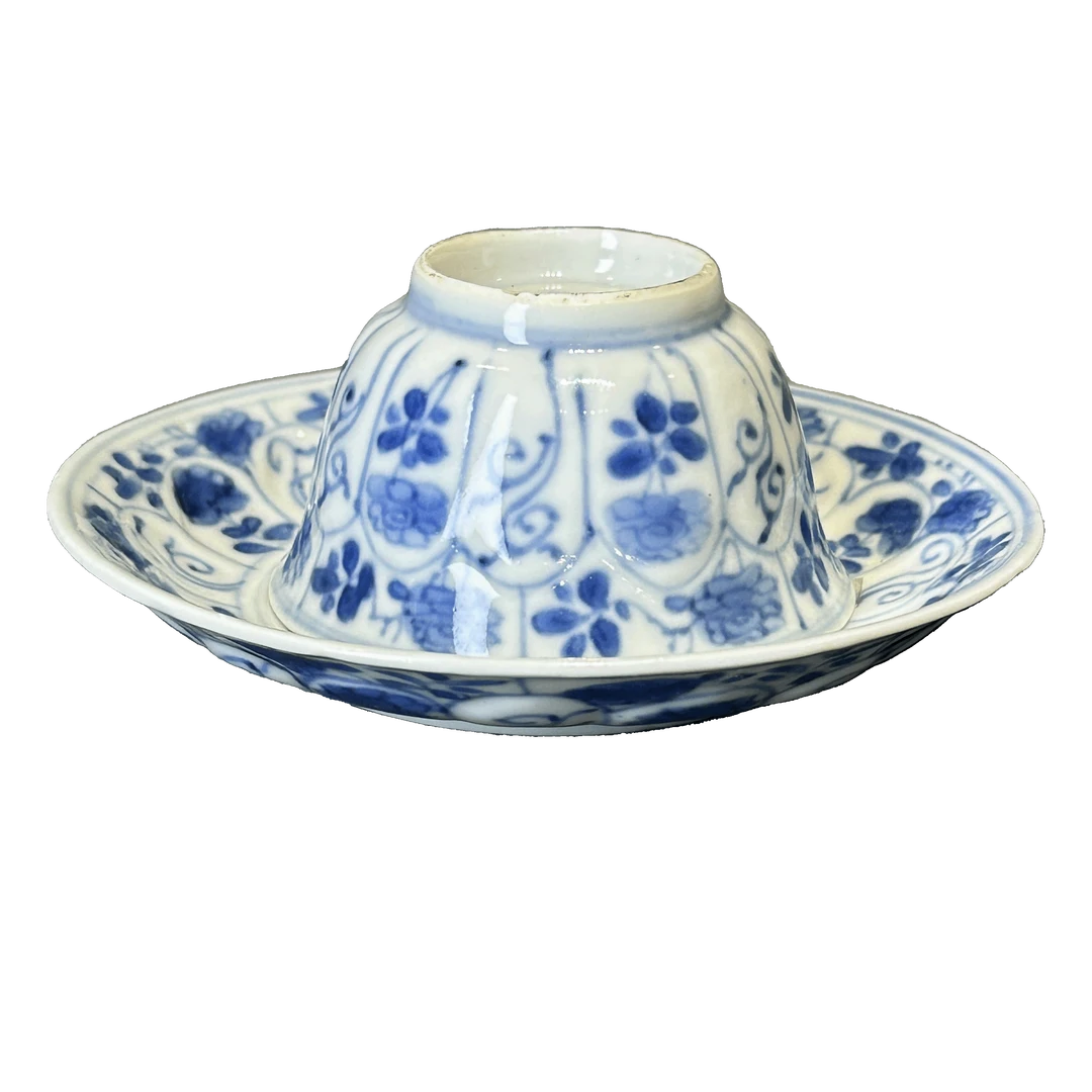 25018122x青花花篮纹茶具杯碟