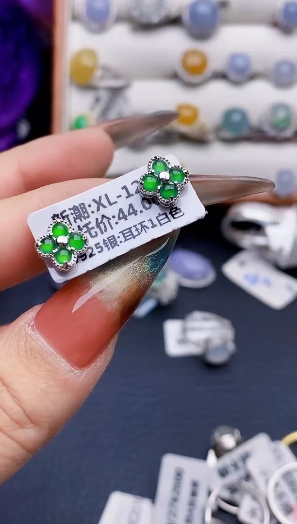 银S925镶嵌戒指翡翠0052
