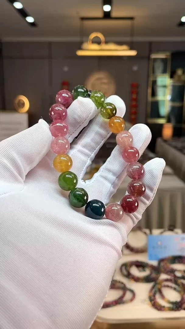 未镶嵌老矿碧玺彩虹单圈手串11mm+碧玺（多样性发一条） xion