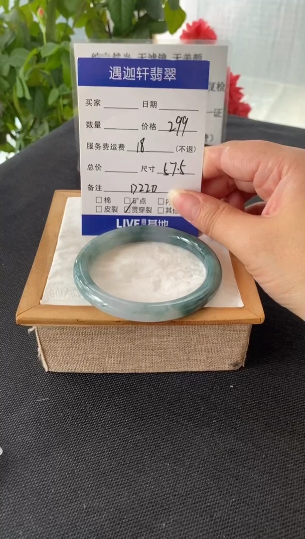 未镶嵌手镯翡翠57.5圈口 D220编码