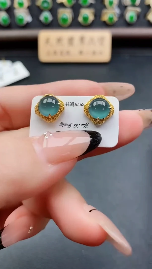 银S925镶嵌戒指翡翠1