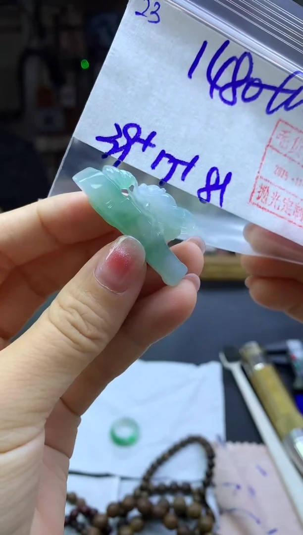 未镶嵌定制翡翠23特色竹节*1490元毛货需精抛光