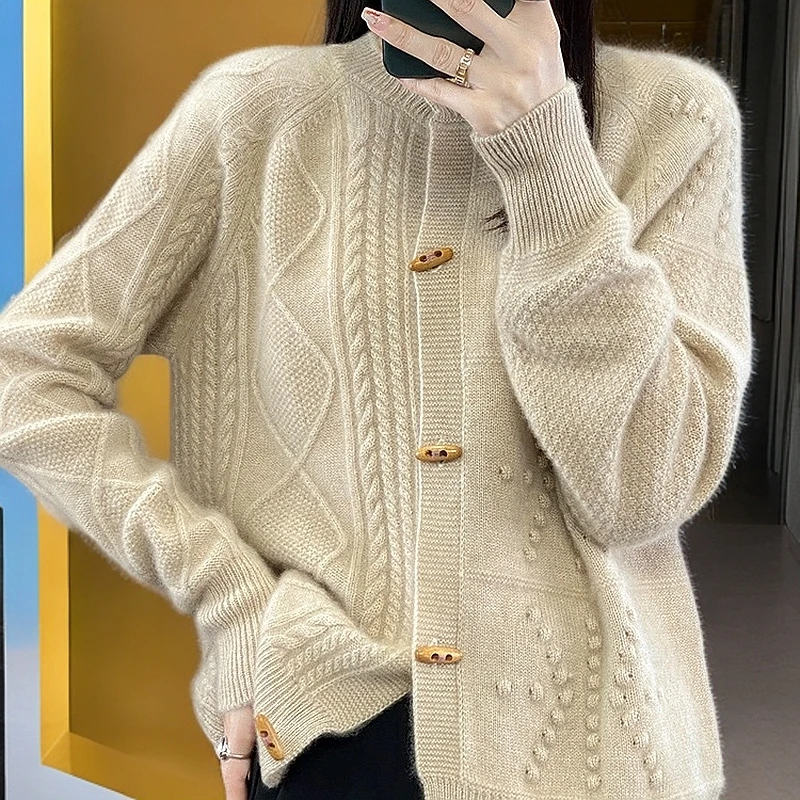 （晨景好衣）秋冬季百搭宽松毛衣针织温柔设计感尾货显瘦纯色毛衫