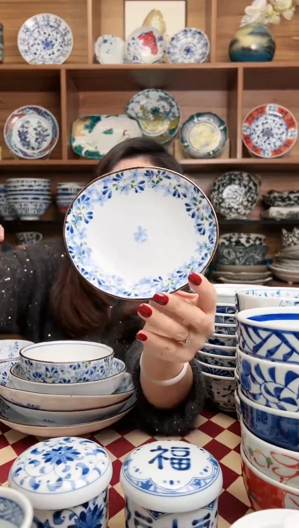 【闪购商品】瓷片小蓝芽凉菜碟 2只装