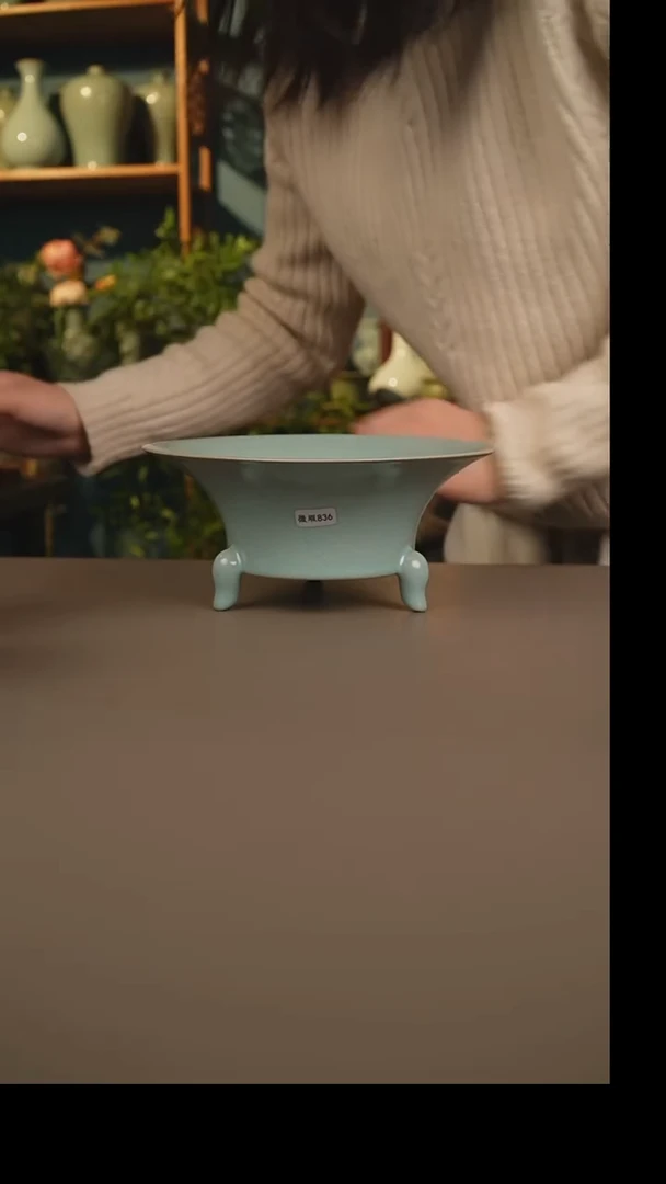 杯仿古三足炉微暇