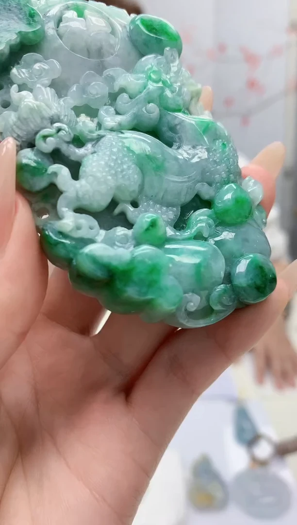 【闪购商品】定制翡翠未镶嵌4868jj-毛货挂件150