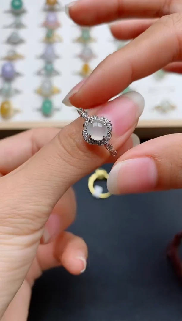 银S925镶嵌戒指翡翠1