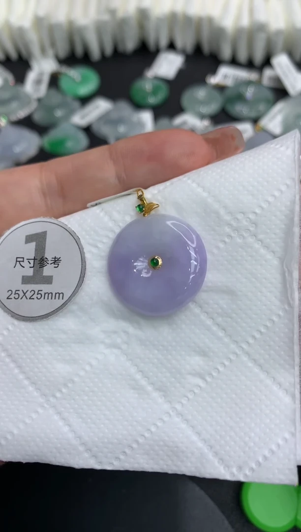 吊坠(不含链)18K金镶嵌翡翠111111111111