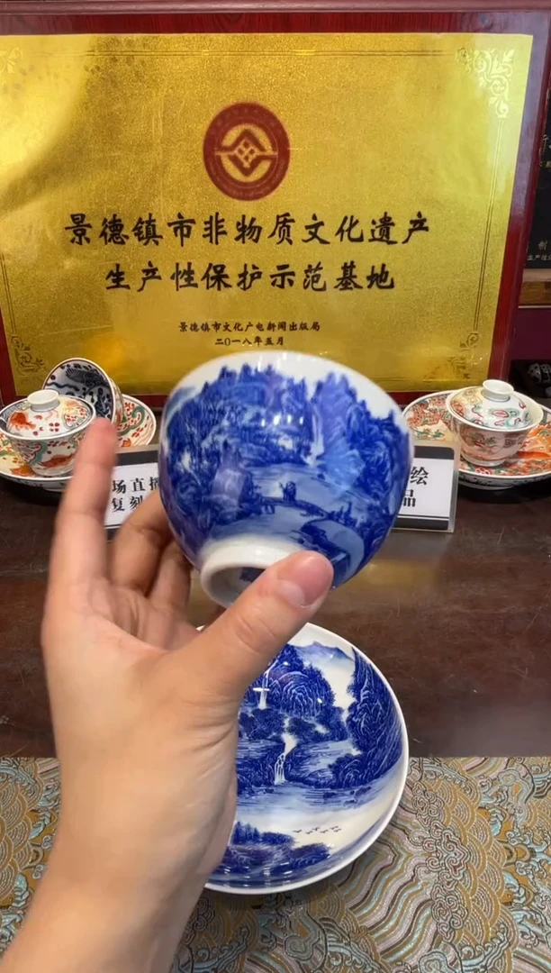 杯子瓷景德镇源头工厂生产，手工手绘