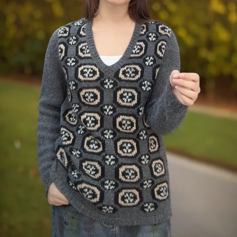 未使用 Prada/普拉达 Prada V领针织长袖 灰色40