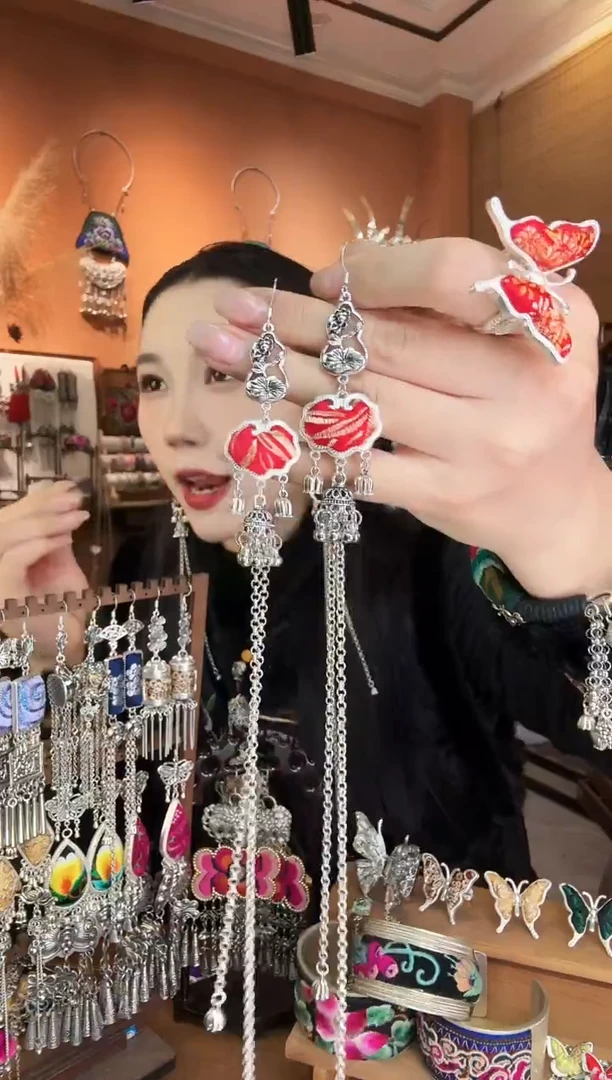 刺绣纯手工民族风耳环