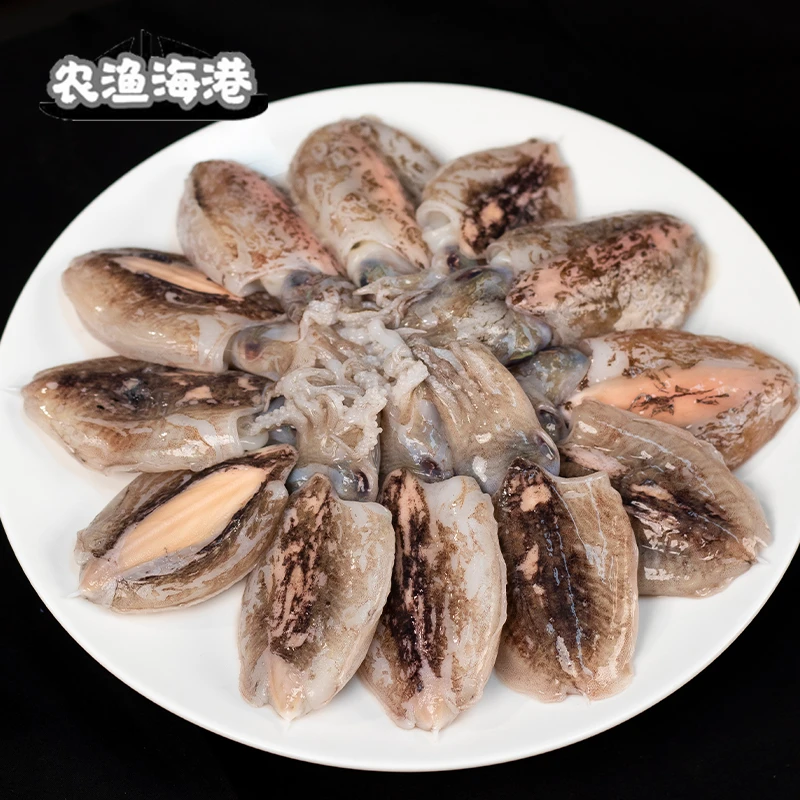 农渔海港新鲜海捕无冰衣墨鱼仔乌贼原汁原味(未处理）