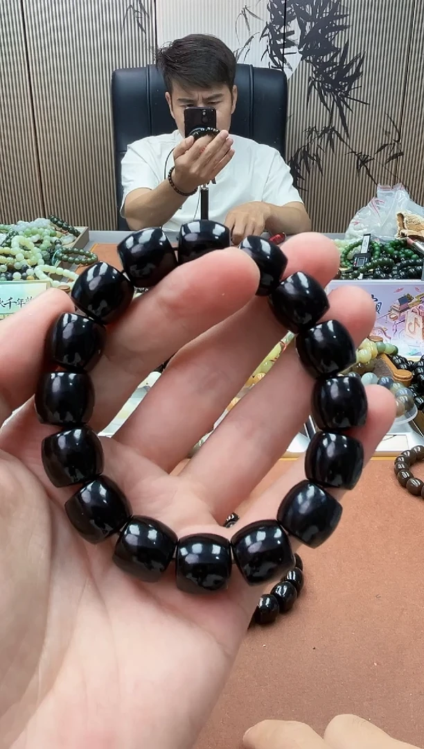 手串未镶嵌和田玉纯天然新疆塔青黑青14