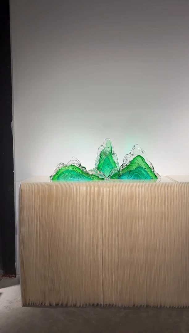 摆件璨石美学翡翠山一组艺术摆件