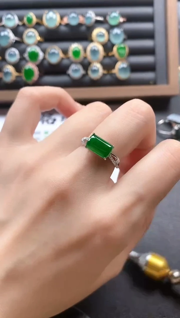 银S925镶嵌戒指翡翠51511