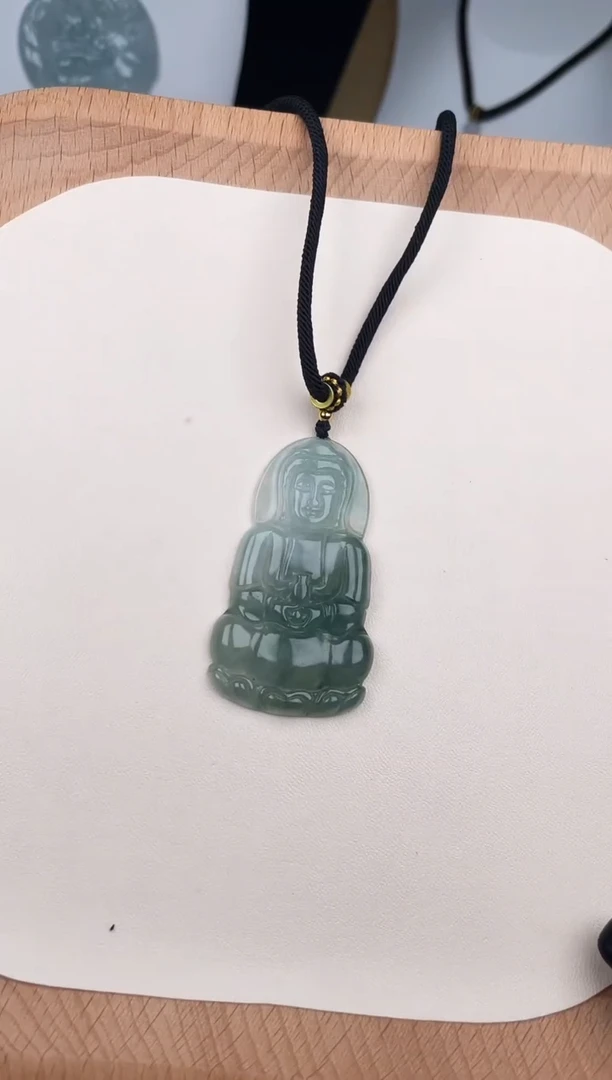 颈饰未镶嵌翡翠Y5A075冰中小观音-24