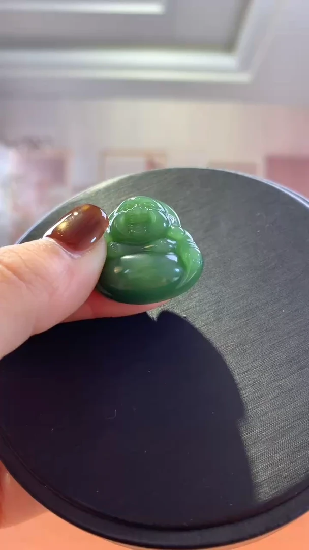 未镶嵌和田玉挂件俄罗斯碧玉佛公