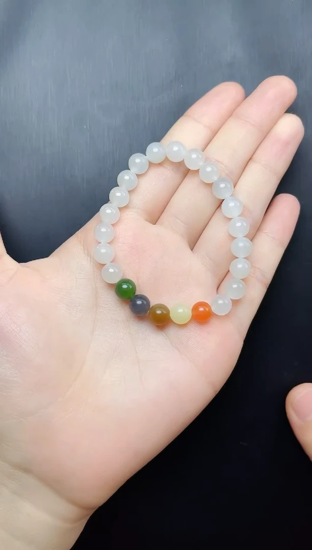 手串未镶嵌和田玉06五福临门手串