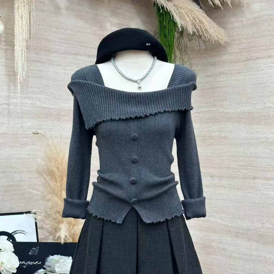 【锁露清灵】韩系纯欲风修身显瘦气质上衣-505