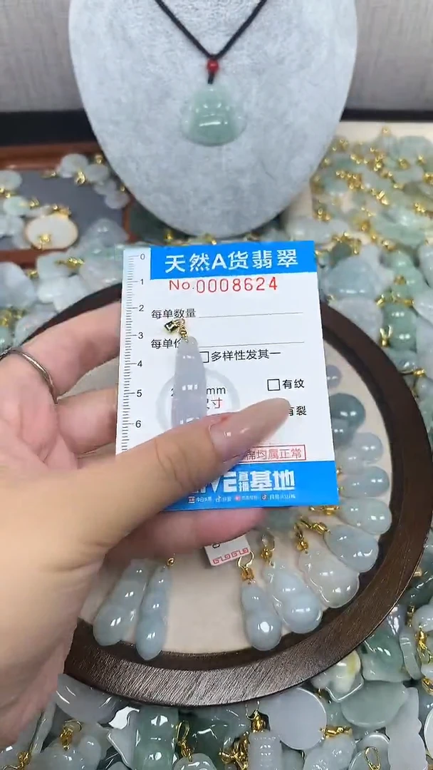 翡翠未镶嵌颈饰净货挂件-8624