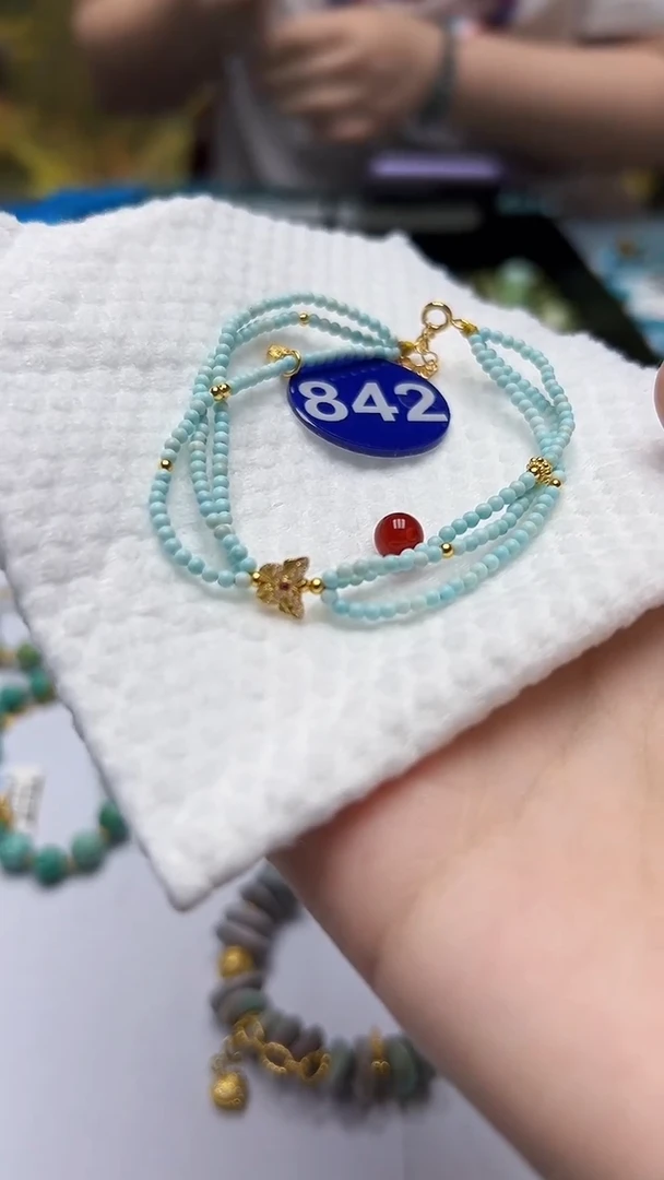 玛瑙/玉髓手串银S925镶嵌842