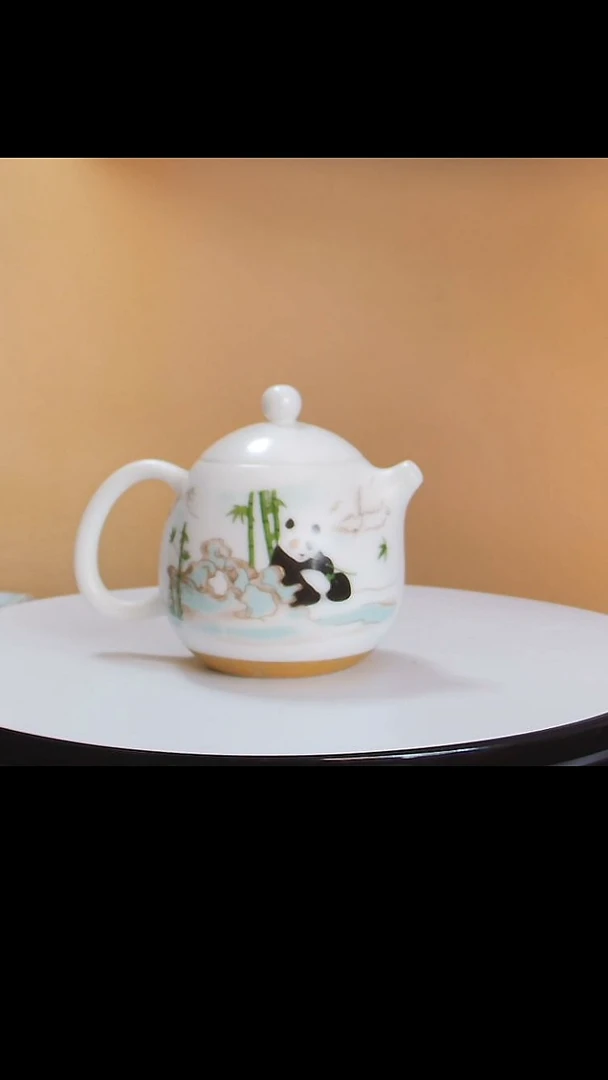茶壶吉祥三宝熊猫龙蛋茶壶礼盒装