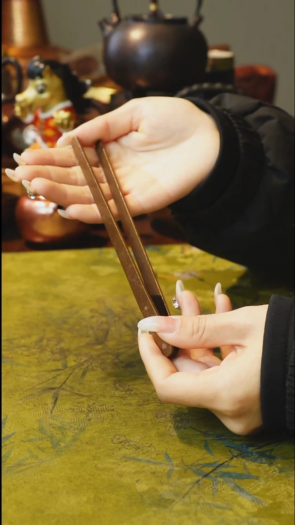 纯紫铜茶夹礼盒装