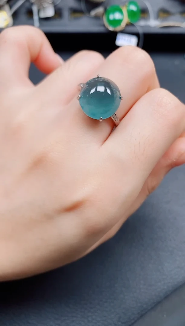 银S925镶嵌戒指翡翠翡翠