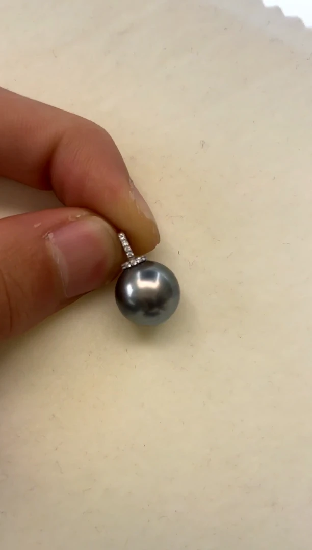 颈饰18K金镶嵌海水珍珠12-13