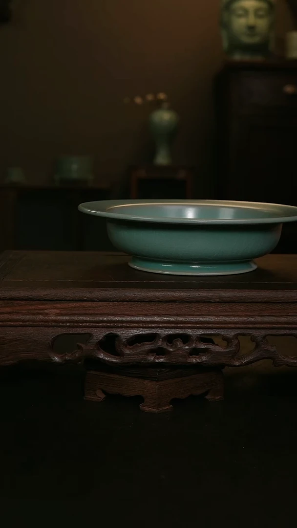 摆件仿古手工折沿盘