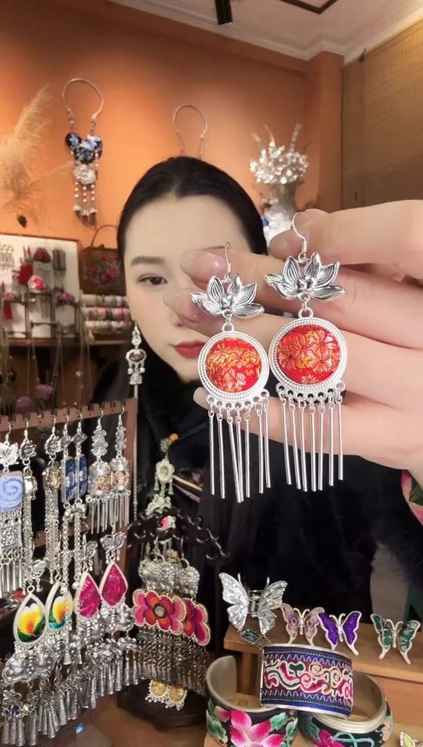 刺绣纯手工民族风耳环