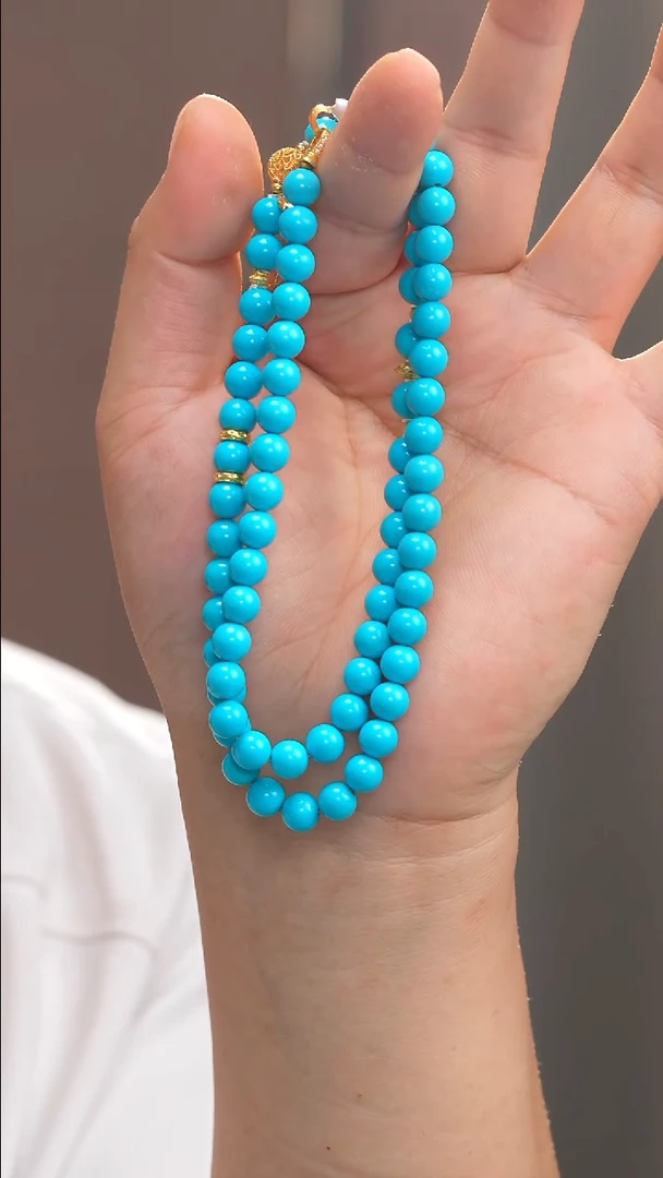 18K金镶嵌绿松石颈饰1