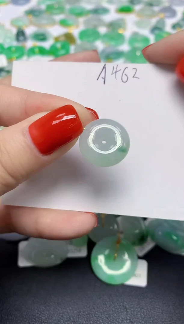 颈饰18K金镶嵌翡翠天然缅甸翡翠A货翡翠百元以上9元证书费自理