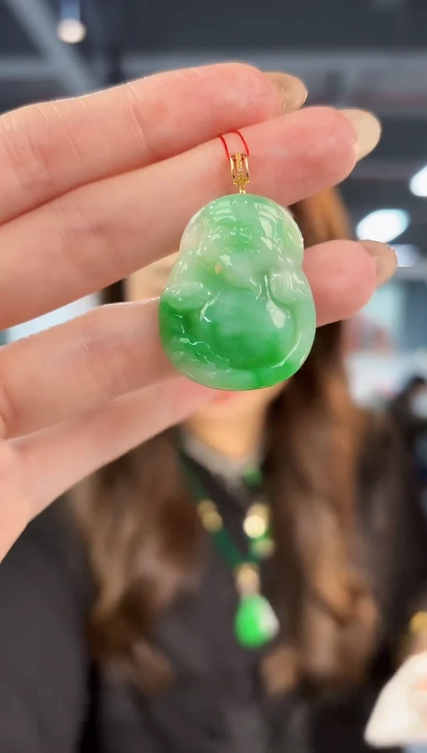 【闪购商品】翡翠颈饰18K金镶嵌缅料A货/支持复检/一件