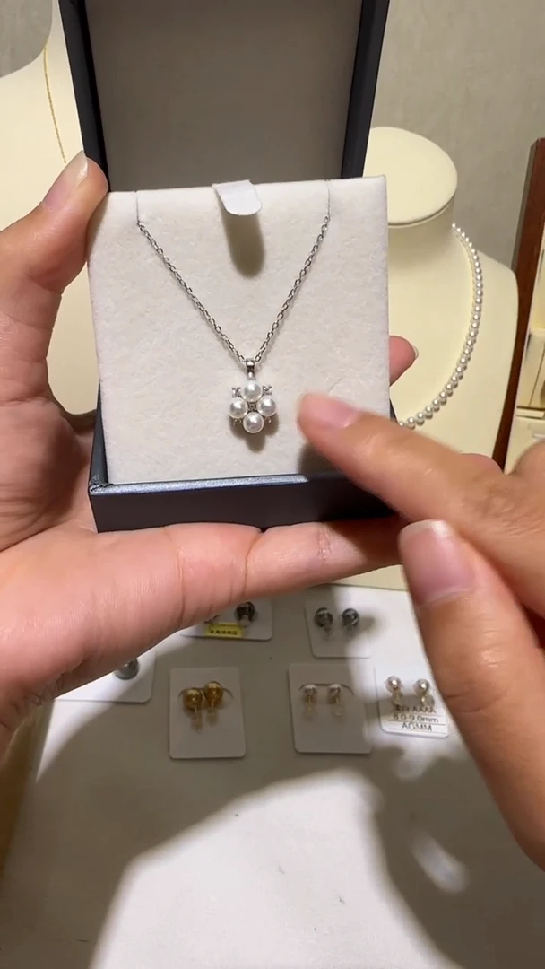 淡水珍珠银S925镶嵌颈饰4-5mm吊坠m家