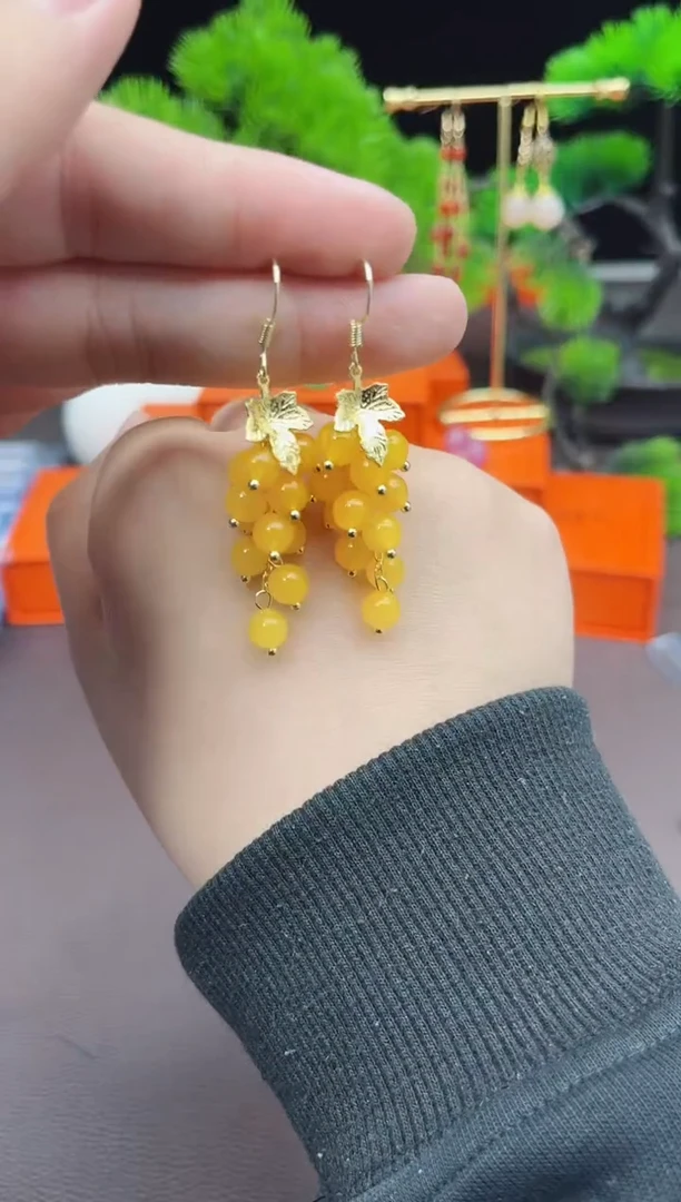 玛瑙/玉髓耳钉银S925镶嵌210000