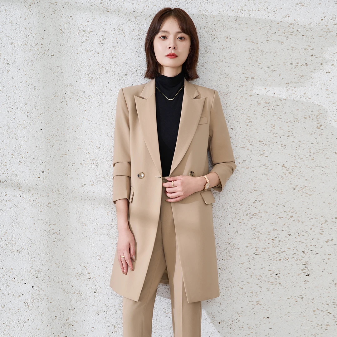 中长款风衣外套女小个子2025新款春秋高级感今年流行西装大衣套装