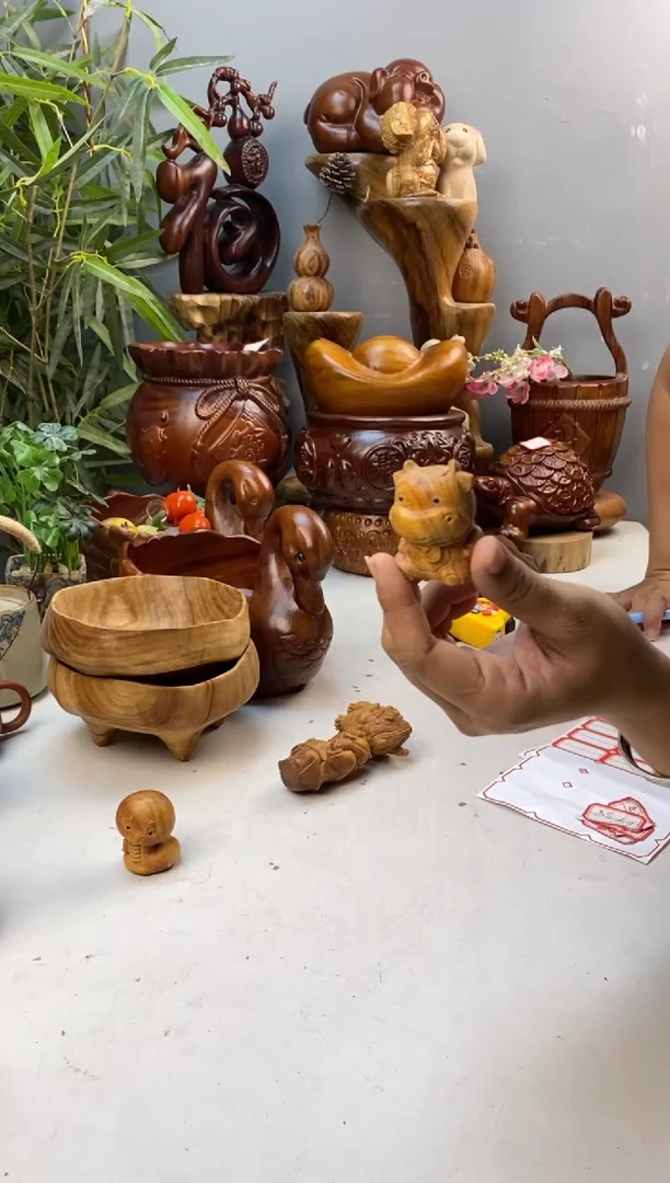 香樟木A71小奶牛摆件/尺寸